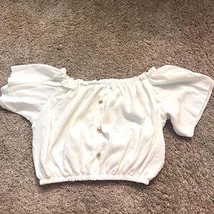 White cropped blouse